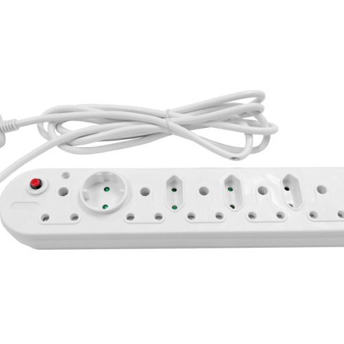Multi Plug 5x16A 5x5A 3m Cord White