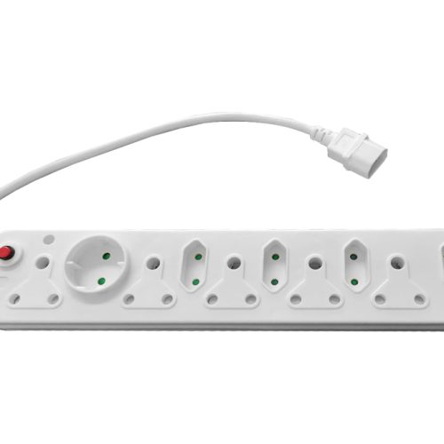 Multi Plug 5x16A 5x5A 0.5m IEC Cord White