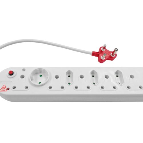 Multi Plug 5x16A 5x5A 0.5m Cord Surge Protected White