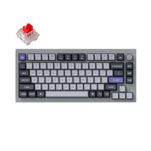 Keychron Q1 Pro 75% Red K Pro Switches RGB Wireless Keyboard – Grey