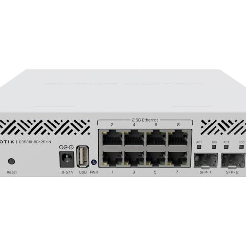 MikroTik Cloud Router Switch 8 Port 2.5Gbps Ethernet 2SFP+ | CRS310-8G+2S+IN
