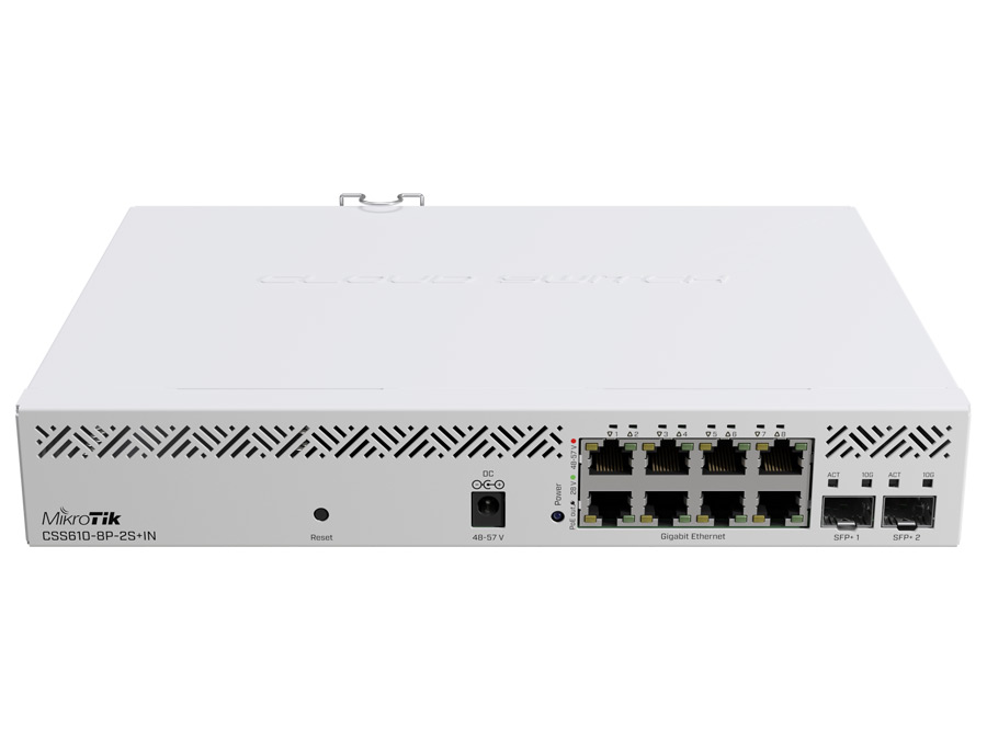 MikroTik SwOS Lite Cloud Smart Switch 8 Port PoE 2 SFP+ | CSS610-8P-2S+IN