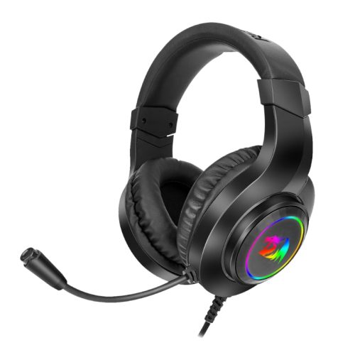 REDRAGON Over-Ear HYLAS Aux (Mic and Headset)|USB (Power Only)
RGB Gaming Headset – Black