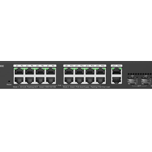 Reyee 18 Port Gigabit with 16 PoE 250W 2SFP Smart Managed Switch | RG-ES220GS-P