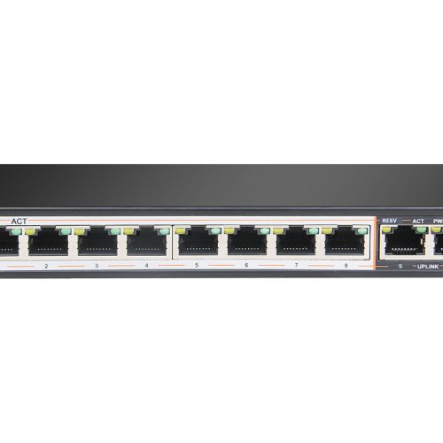 Scoop 8 Port Fast Ethernet PoE 96W 2 Gigabit Switch