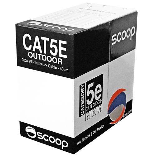 Scoop 305m Box Cat5e Outdoor FTP CCA Cable
