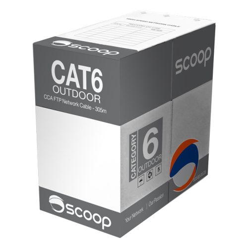 Scoop 305m Box CAT6 Outdoor FTP CCA Cable