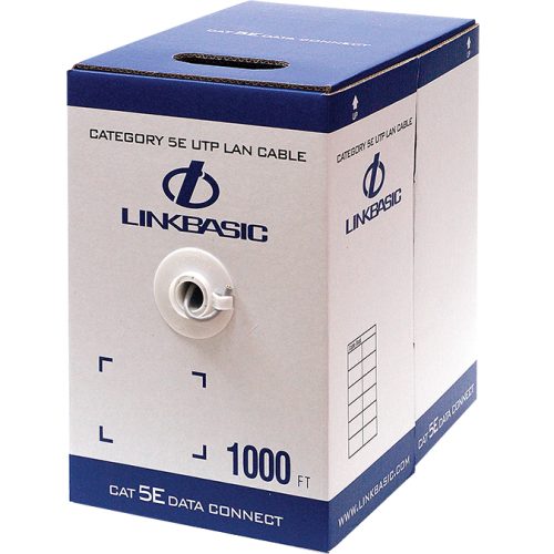 Linkbasic 305m Box Cat5e Solid Grey UTP Cable