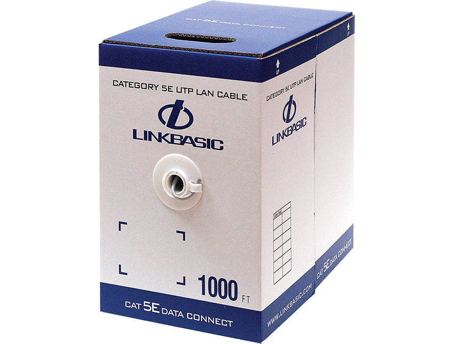 Linkbasic 305m Box Cat5e Solid Grey UTP Cable