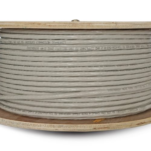 Linkbasic 100m Drum Cat6a Solid Grey UTP Cable