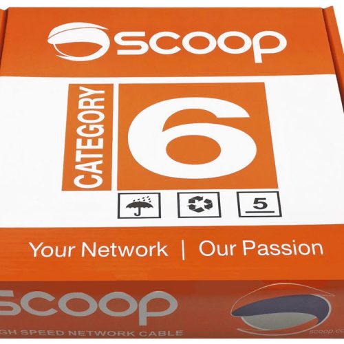 Scoop 100m Box Cat6 CCA Grey UTP Cable