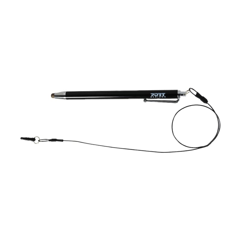 Port Designs Metallic Tip Stylus with 40cm Cable – Black