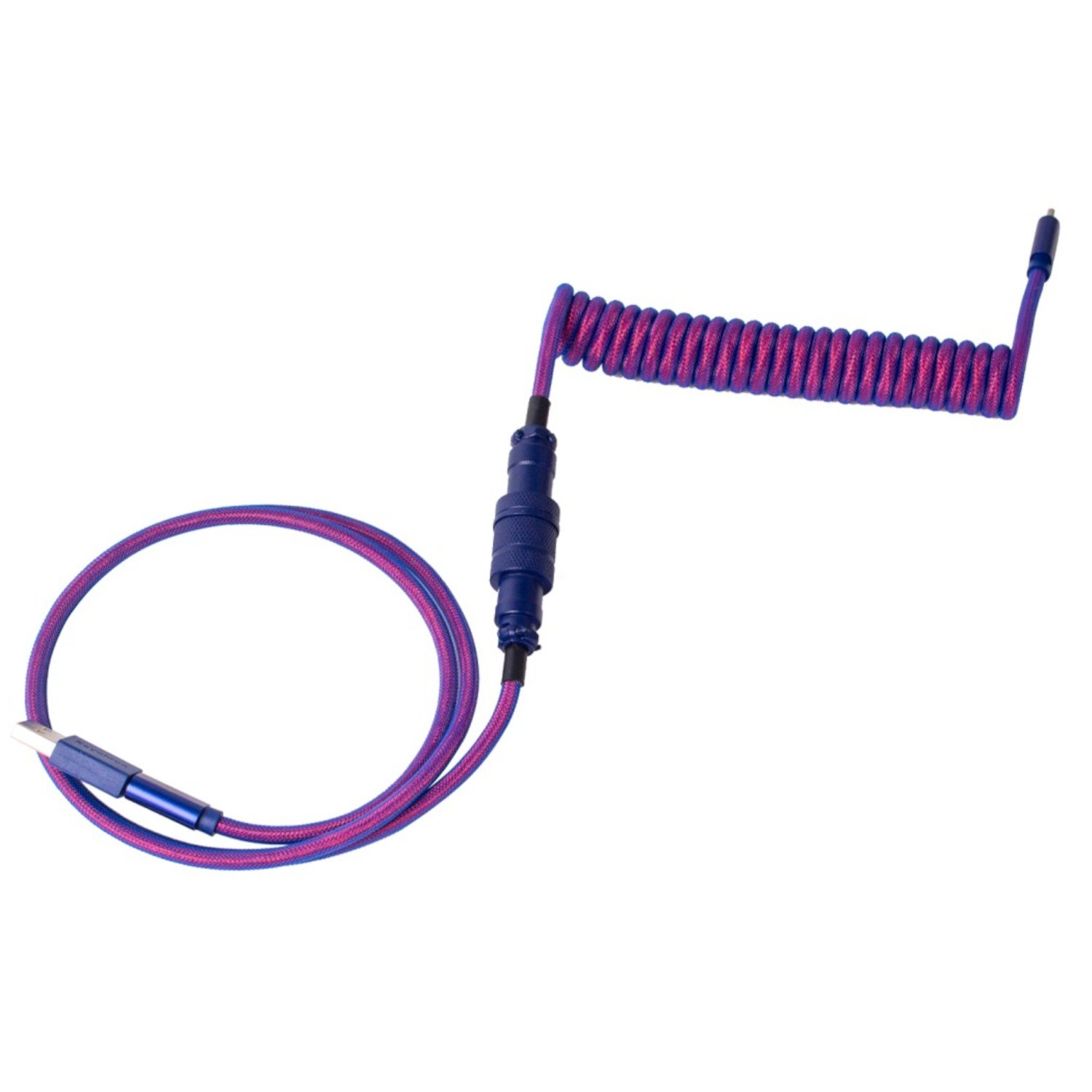 Keychron Premium Coiled Aviator USB Cable | Type-C + USB-A Adapter | Detachable Aviator Connector | 108 cm - Image 2