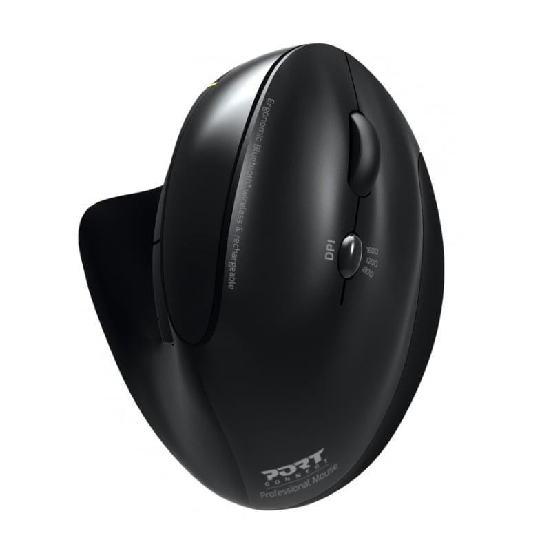 Port Connect Wireless Rechargeable Ergonoc Mouse Bluetooth
– Black