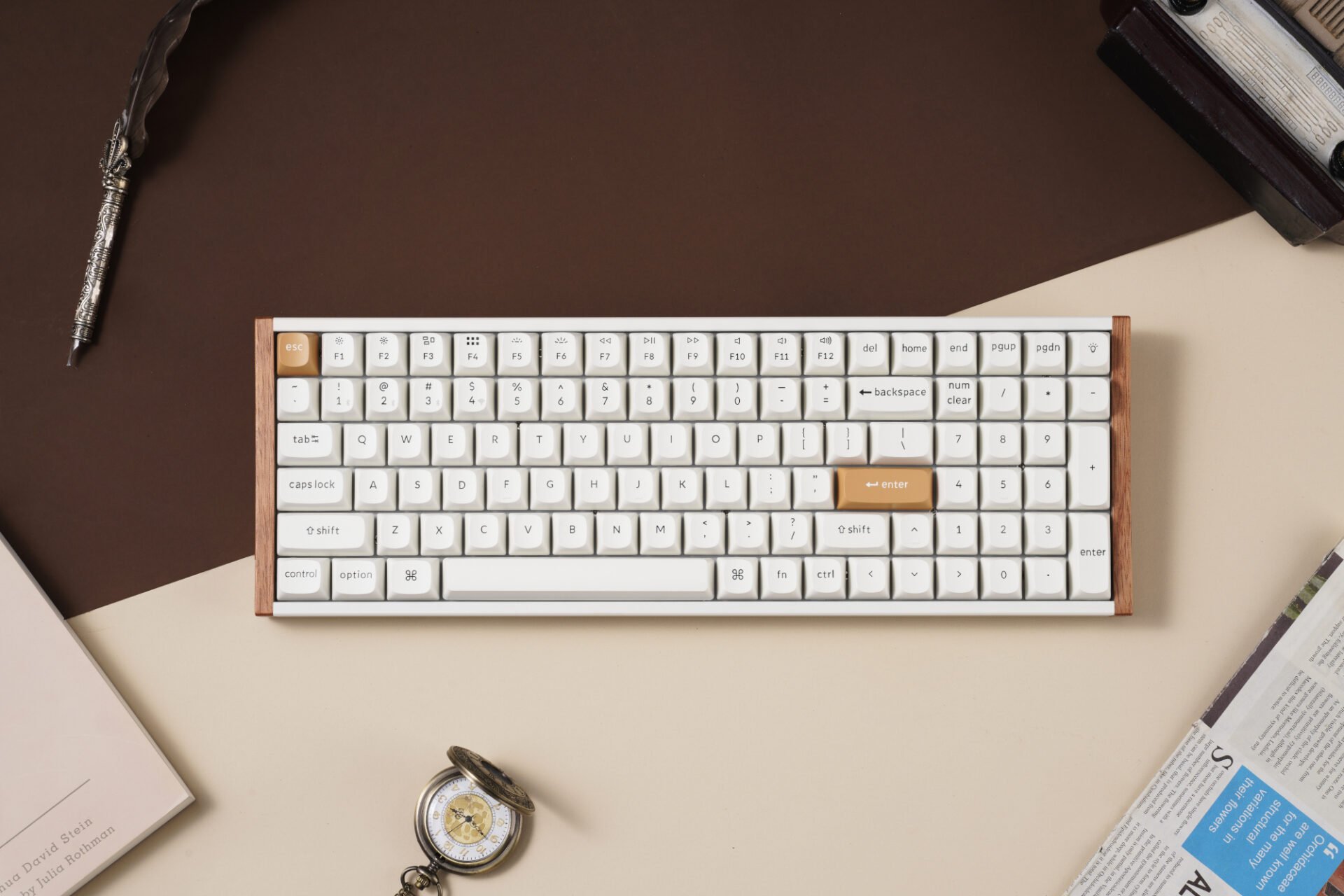 Keychron K4 HE 96% Magnetic Switch Hot-Swap RGB Wireless Keyboard – White (Wood + Aluminium) - Image 5