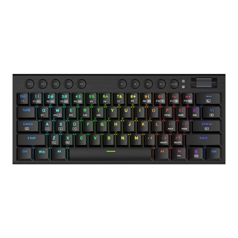 REDRAGON Horus Mini Pro 61Key Wireless Bluetooth Red Switch RGB Low Profile Gaming Mechanical Keyboard – Black
