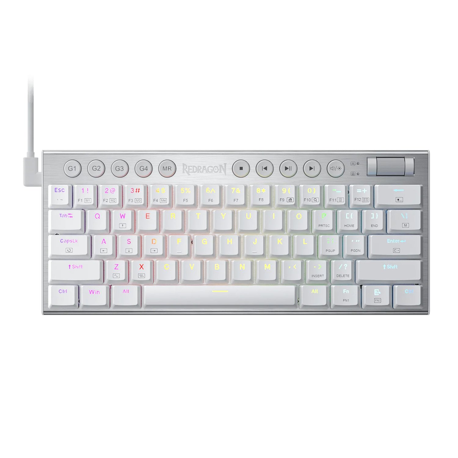 Redragon K632 HORUS Mini 60% RGB Wired Gaming Keyboard – White