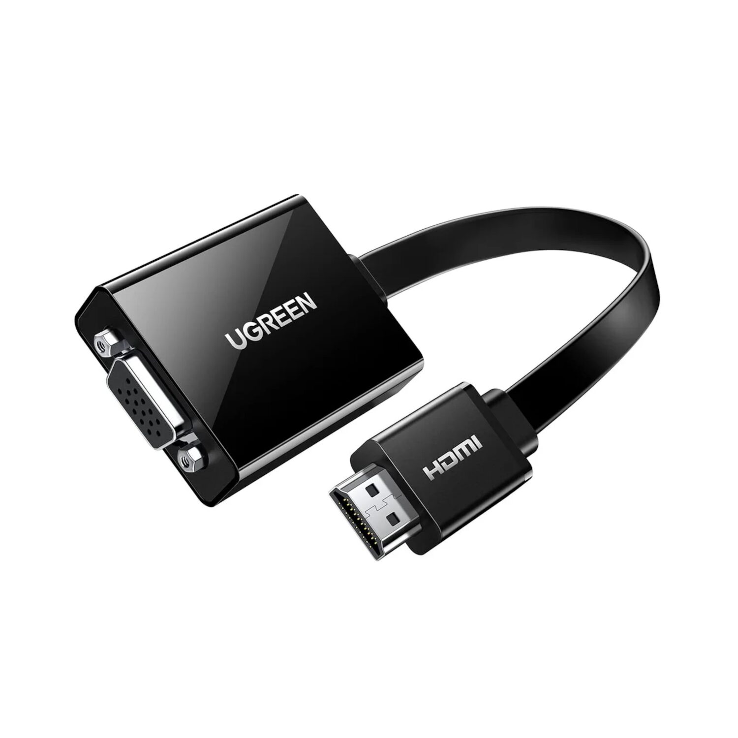 UGREEN HDMI to VGA Adapter, with 3.5mm Audio and Power Port – Black