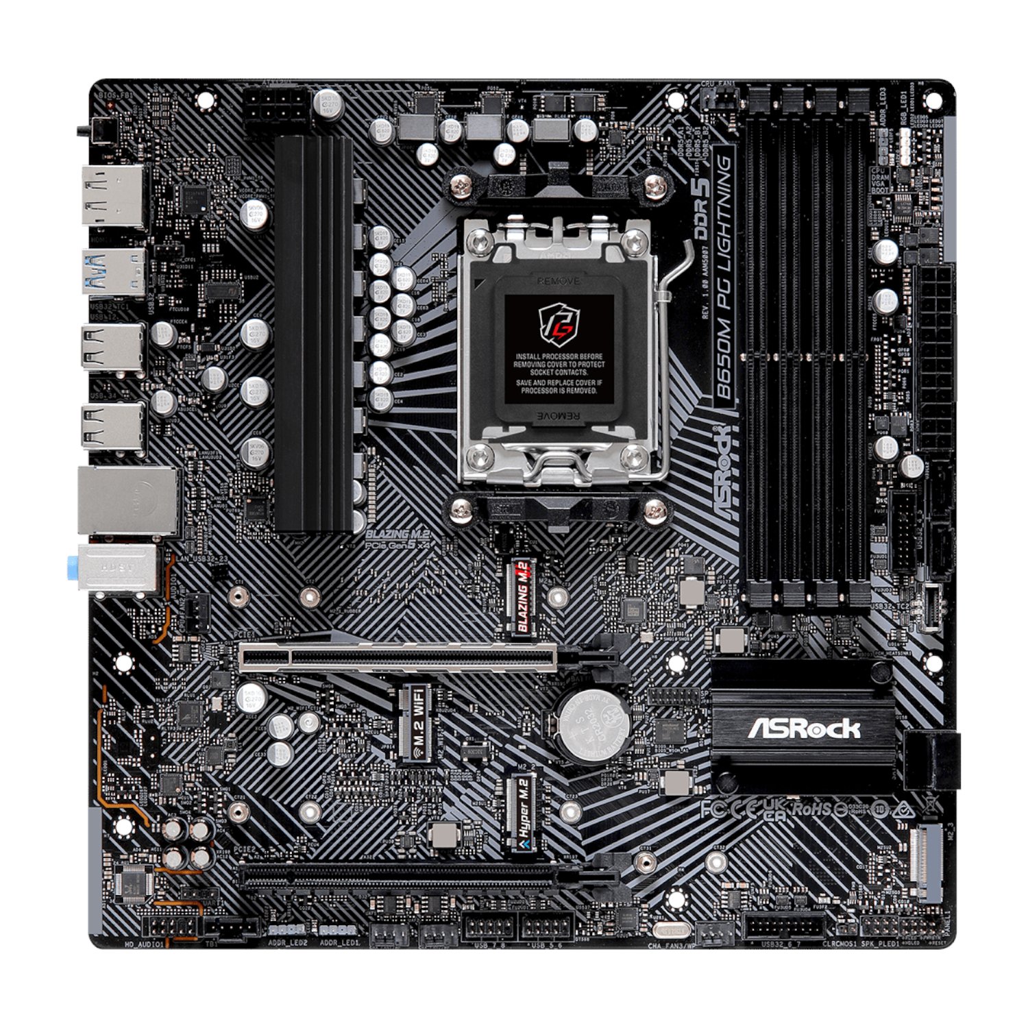ASRock B650M PG Lightning AMD AM5 Micro ATX Motherboard - Image 2