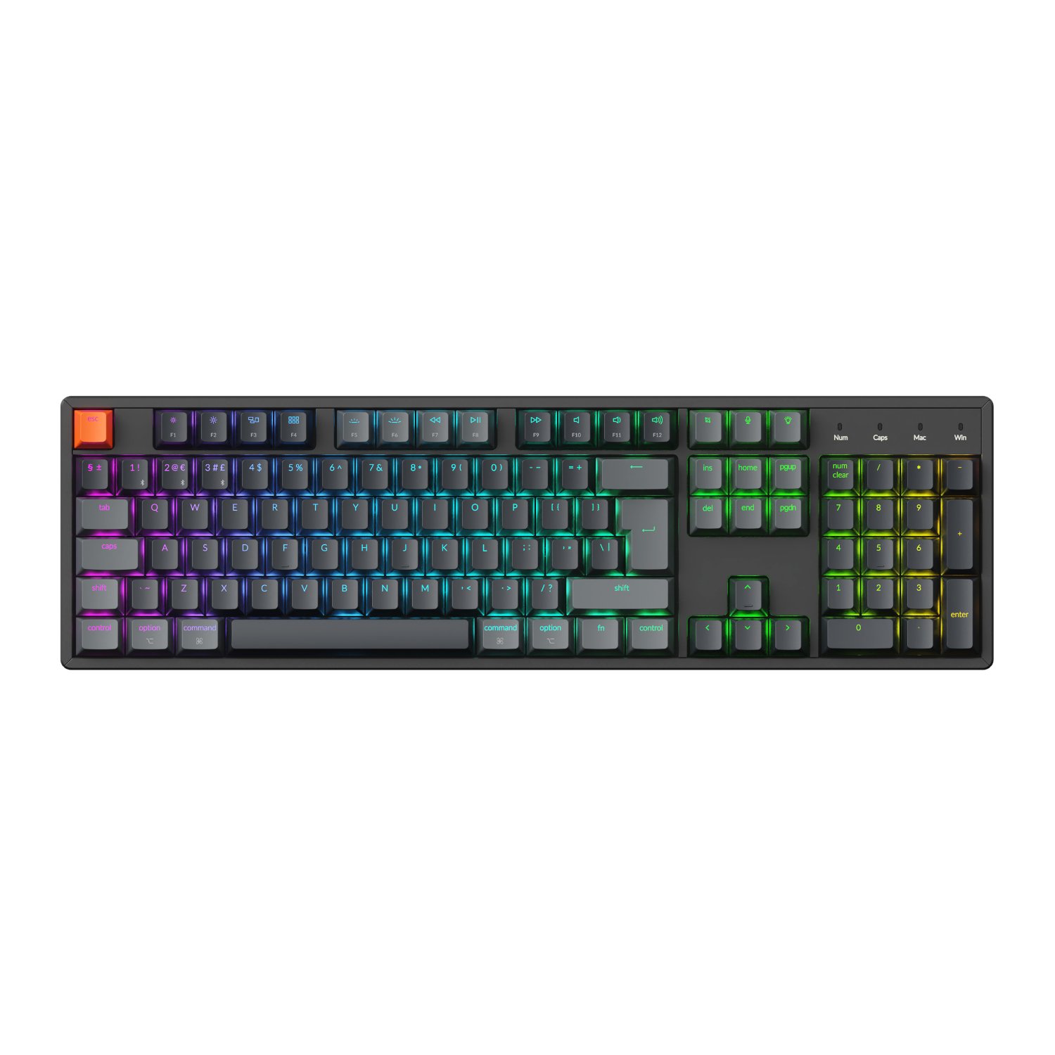Keychron K10 QMK Full-size RGB Wireless Custom Mechanical Keyboard V.2 (Super RED Switch) – Black - Image 2