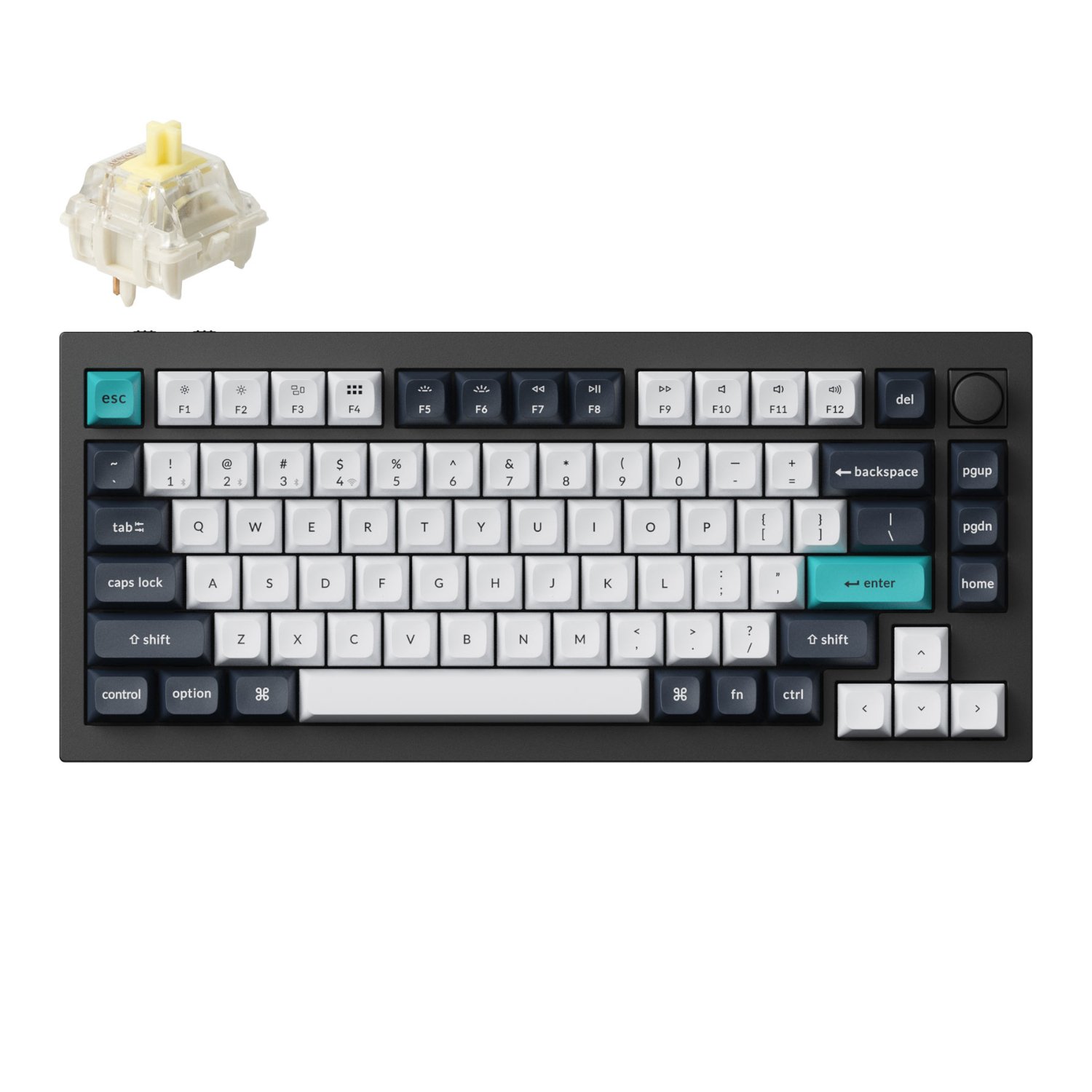 Keychron Q1 Max QMK/VIA RGB Wireless Custom Mechanical Keyboard (Gateron BANANA Switches) – Black